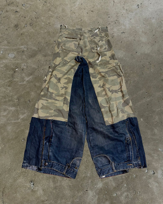 Camo Cargo Panel Reworked Denim Jeans