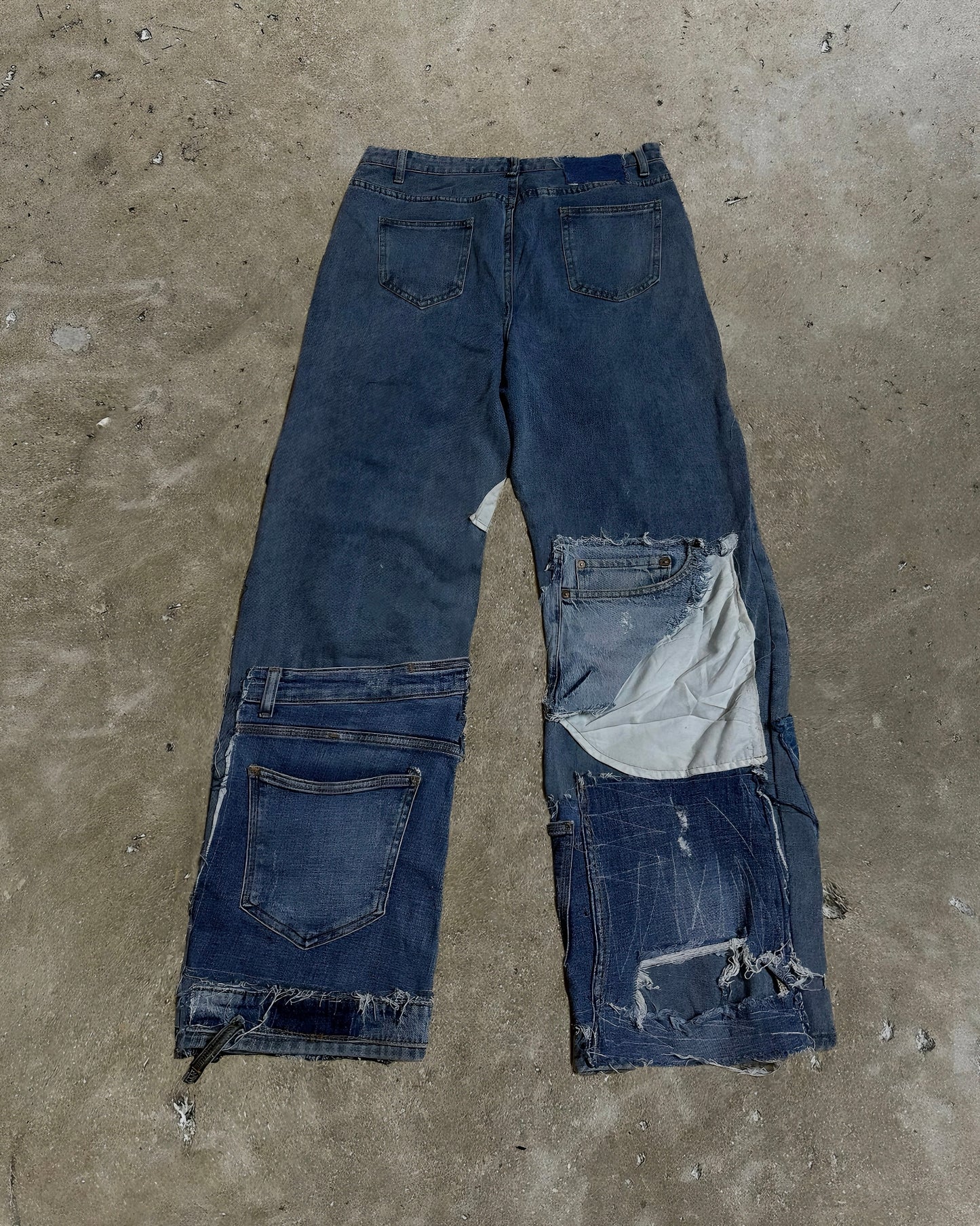 Heart Patchwork Reworked Denim Jeans