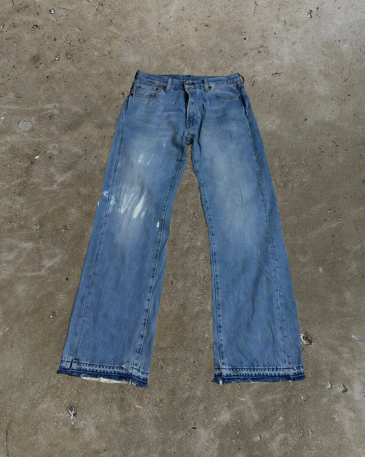 Two-Tone Stripe Back Reworked Denim Jeans