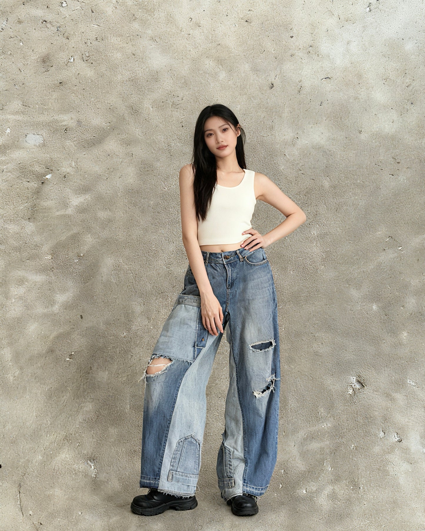 Rogue Patchwork Baggy Jeans