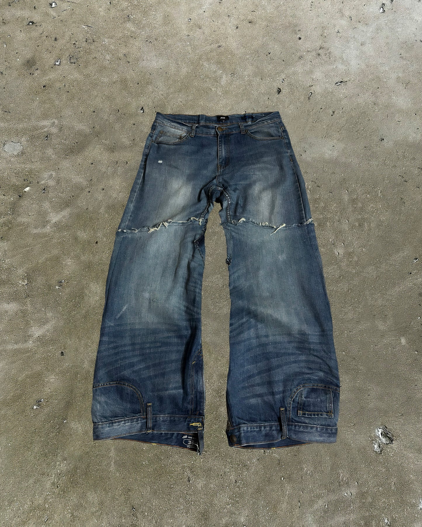 Double-Cut Patchwork Reworked Denim Jeans