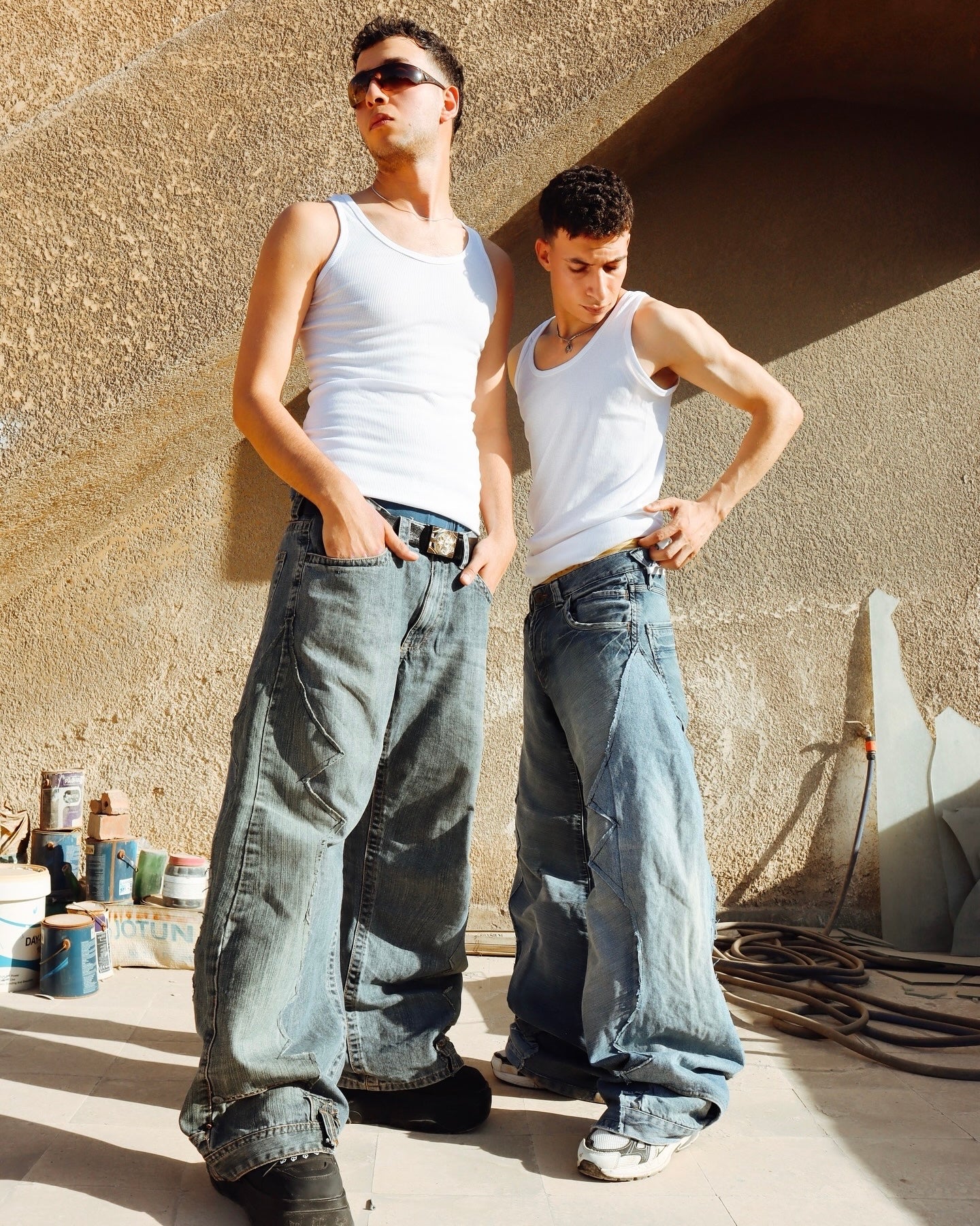 Zigzag Panel Reworked Denim Jeans #4