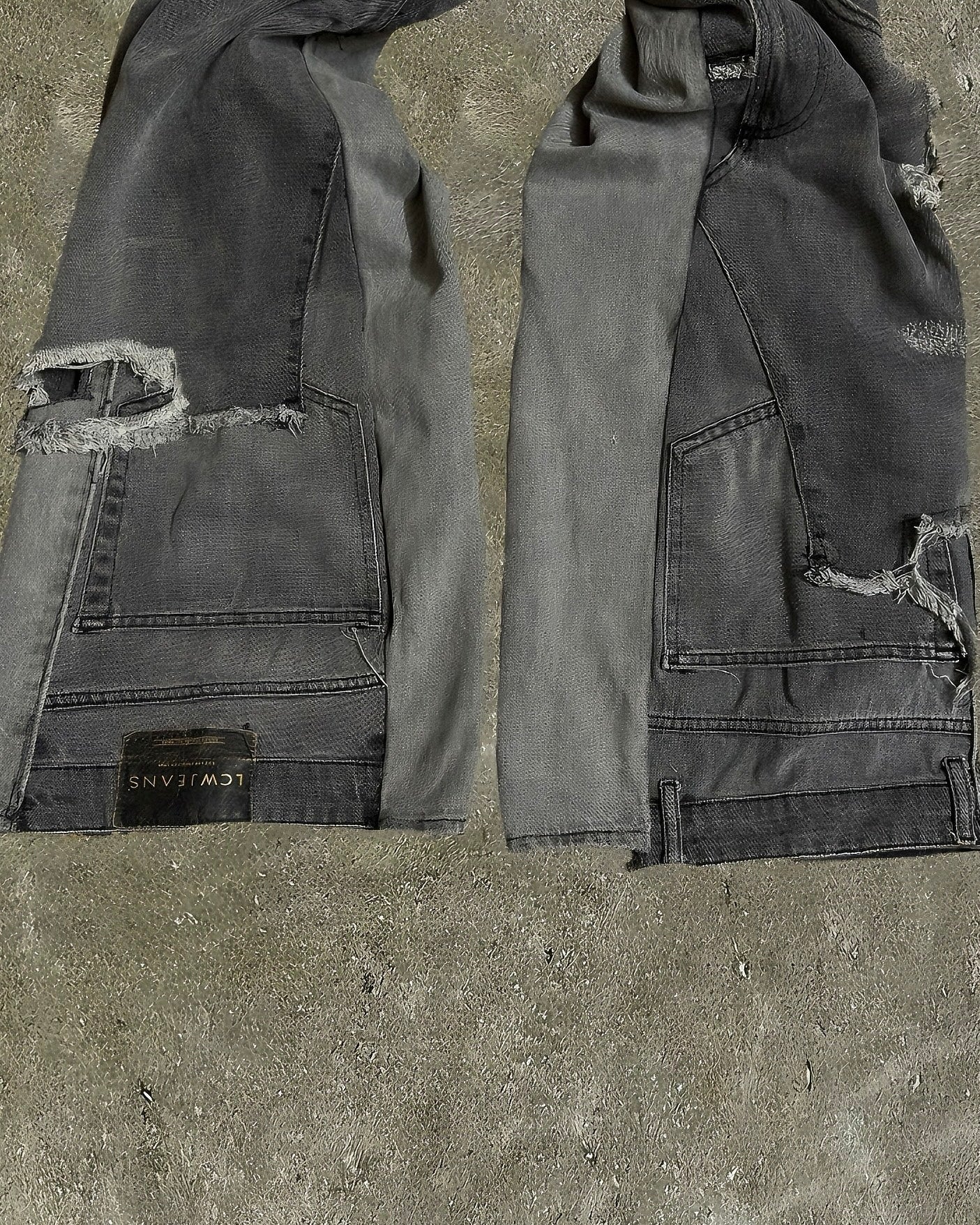 Distressed Patchwork Jeans