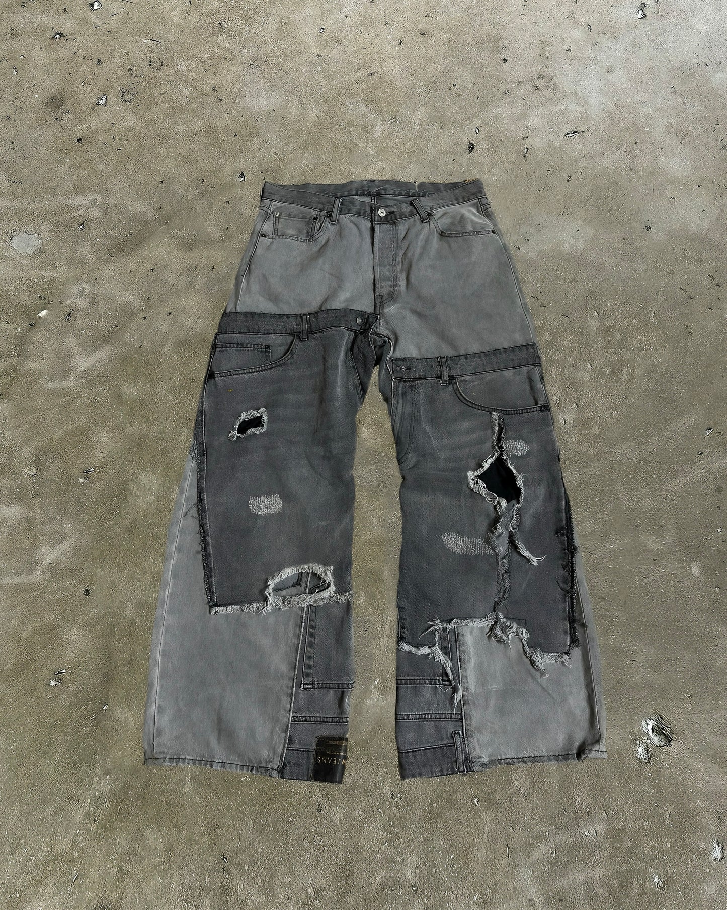 Distressed Patchwork Jeans