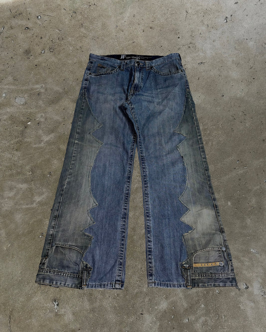 Zigzag Panel Reworked Denim Jeans #2