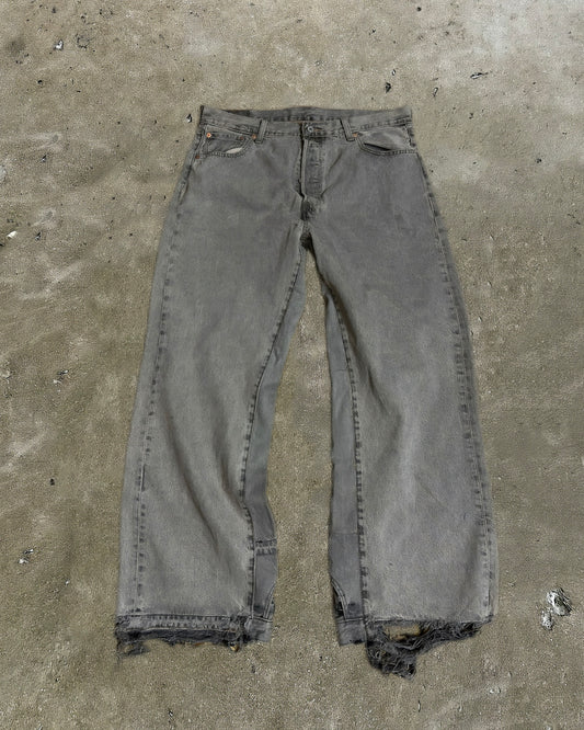 Vintage Gray Levi’s Jeans with Distressed Hem