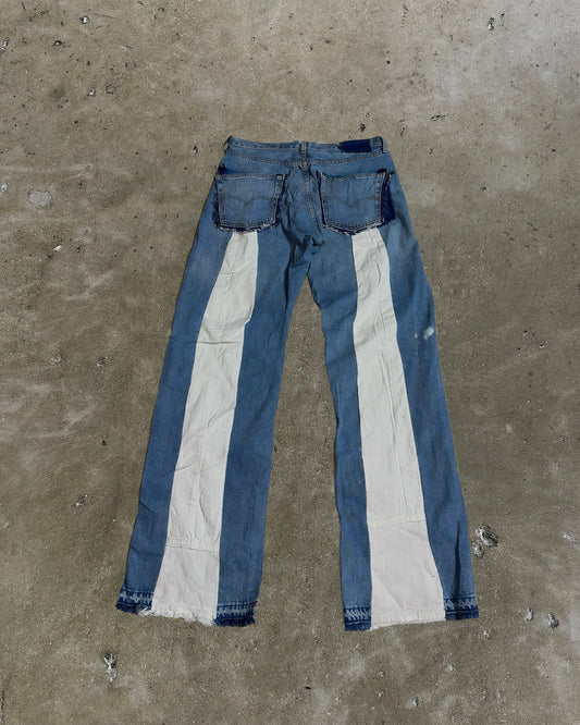 Two-Tone Stripe Back Reworked Denim Jeans