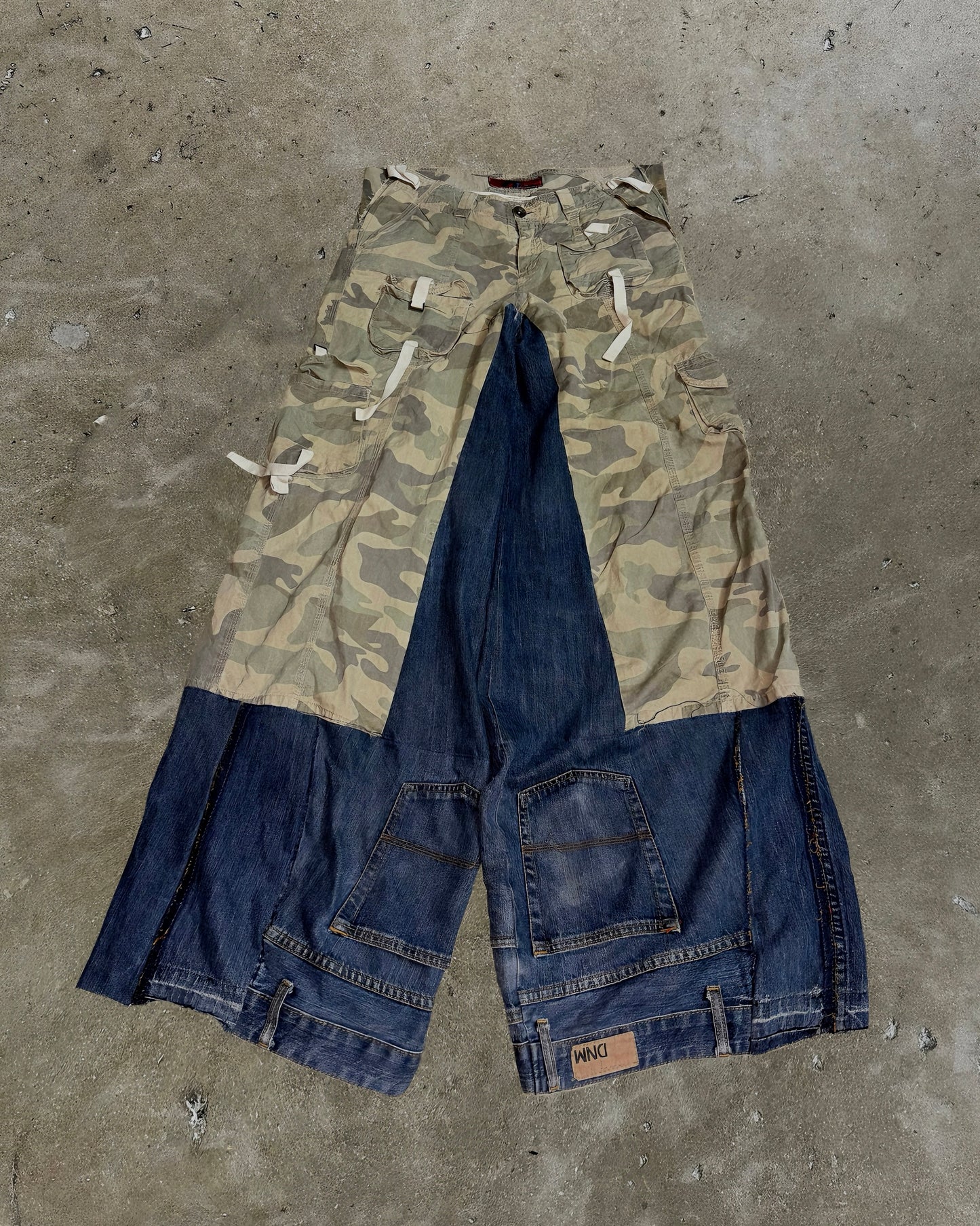 Camo Cargo Panel Reworked Denim Jeans
